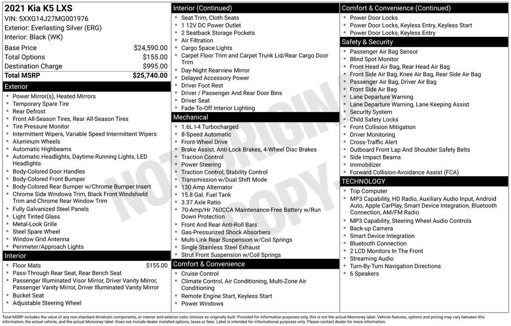 Used 2021 Silver Kia LXS image 38