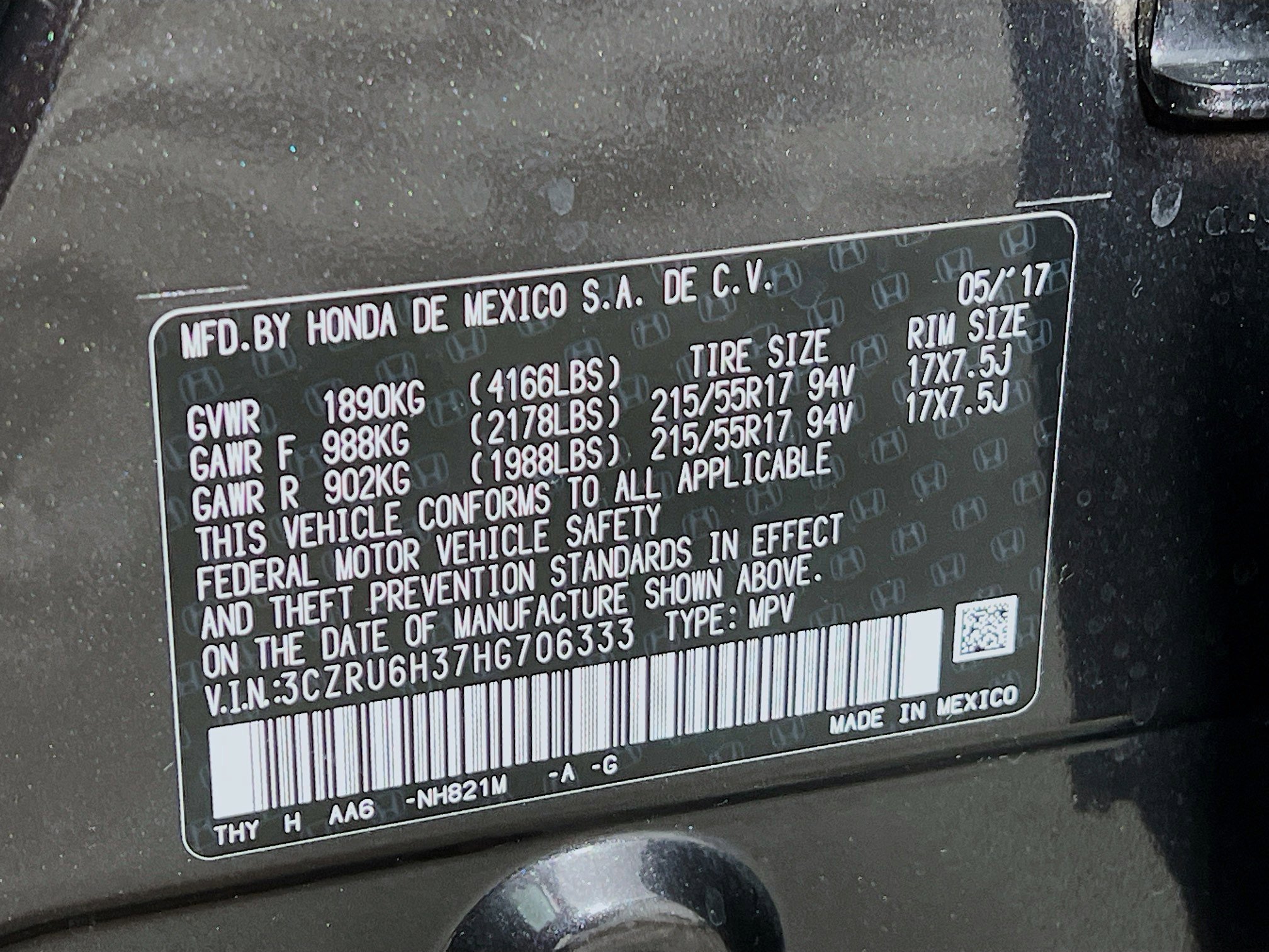 Used 2017 PURPLE Honda LX image 25