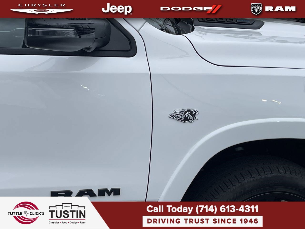 New 2026 Bright White Clear-Coat Exterior Paint RAM Laramie image 8