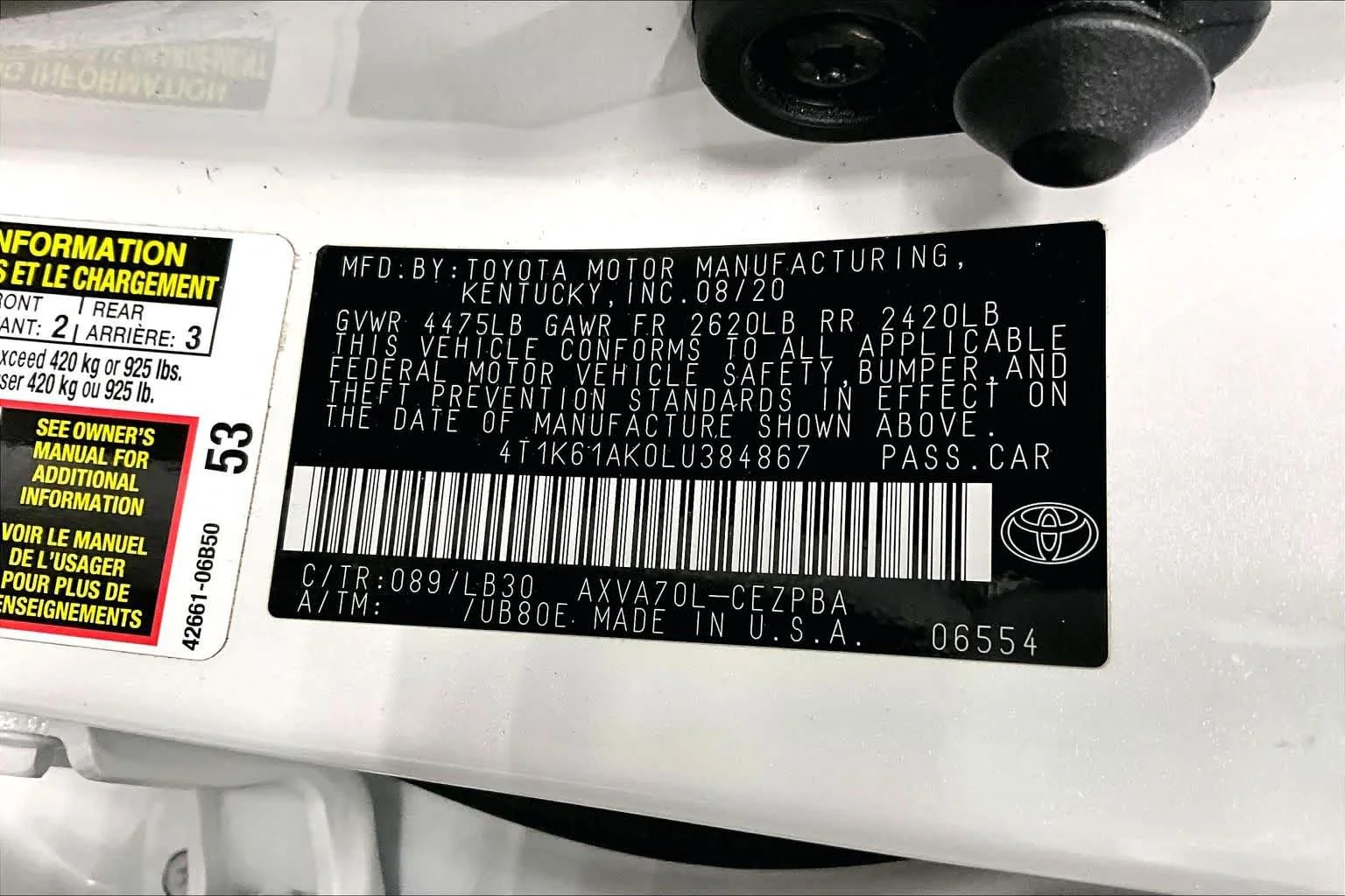 Used 2020 Wind Chill Pearl Toyota XSE image 36