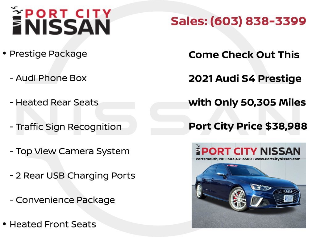 Used 2021 Navarra Blue Metallic Audi 3.0T Prestige w/ s-sport & navigation image 33