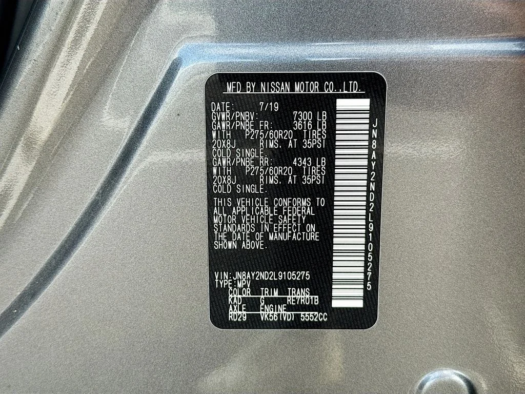 Certified Used 2020 Gray Nissan Platinum image 5