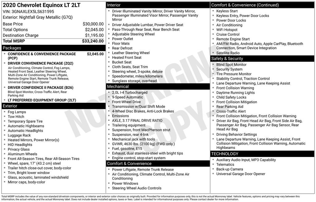 Used 2020 Gray Chevrolet LT image 3