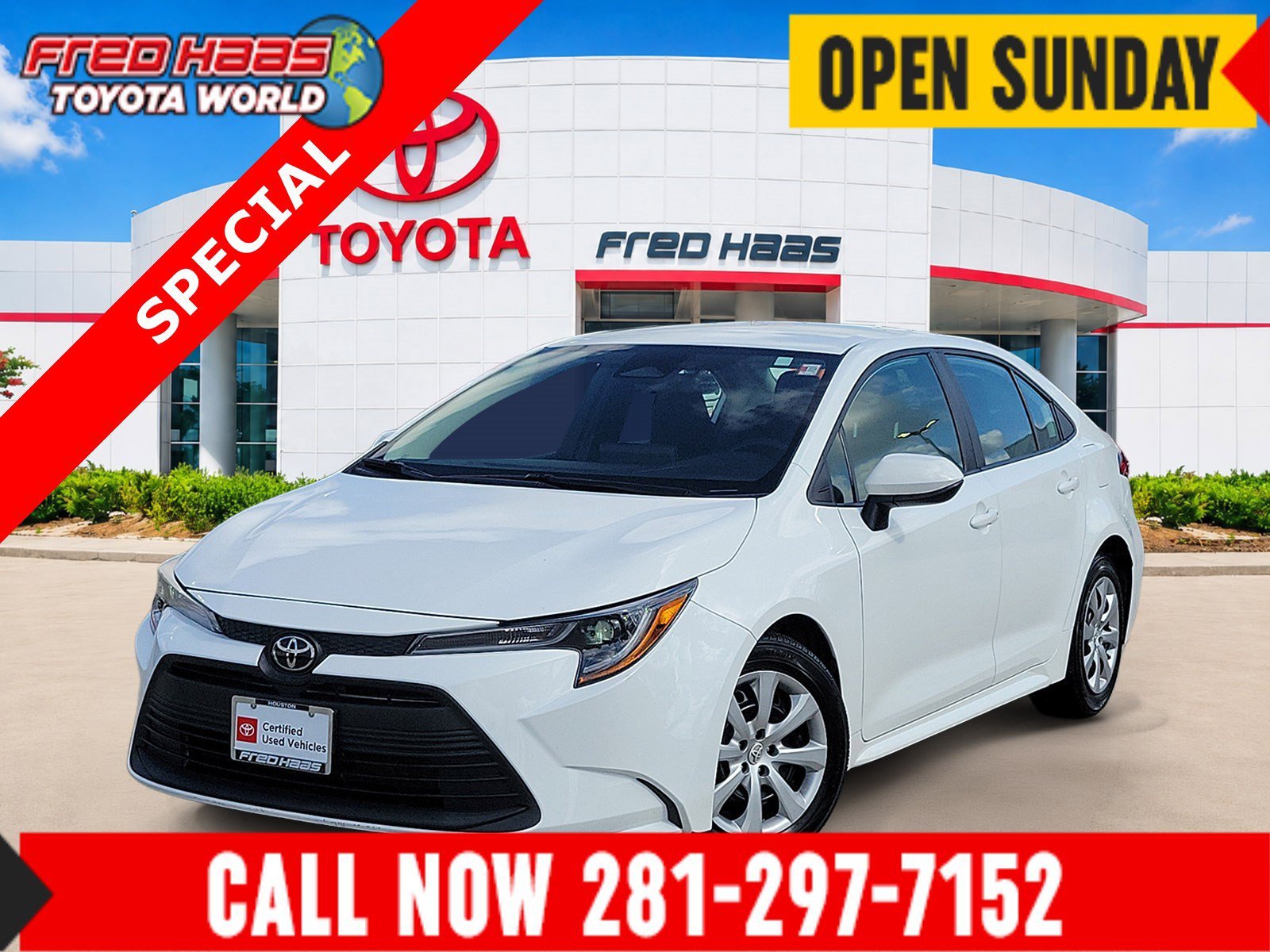 Certified Used 2024 White Toyota LE image 1