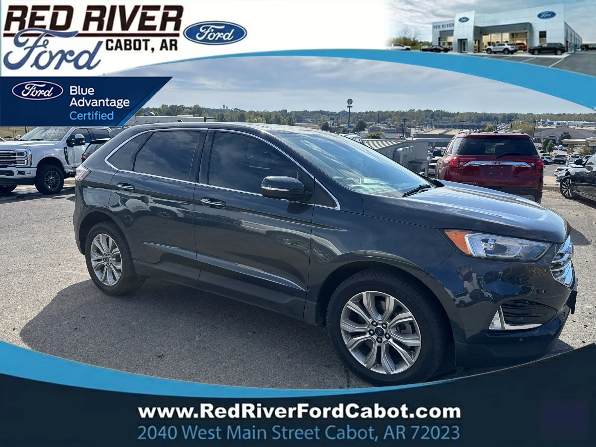 Certified Used 2022 Stone Blue Metallic Ford Titanium image 1