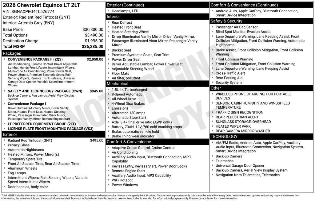 New 2026 Red Chevrolet LT image 12