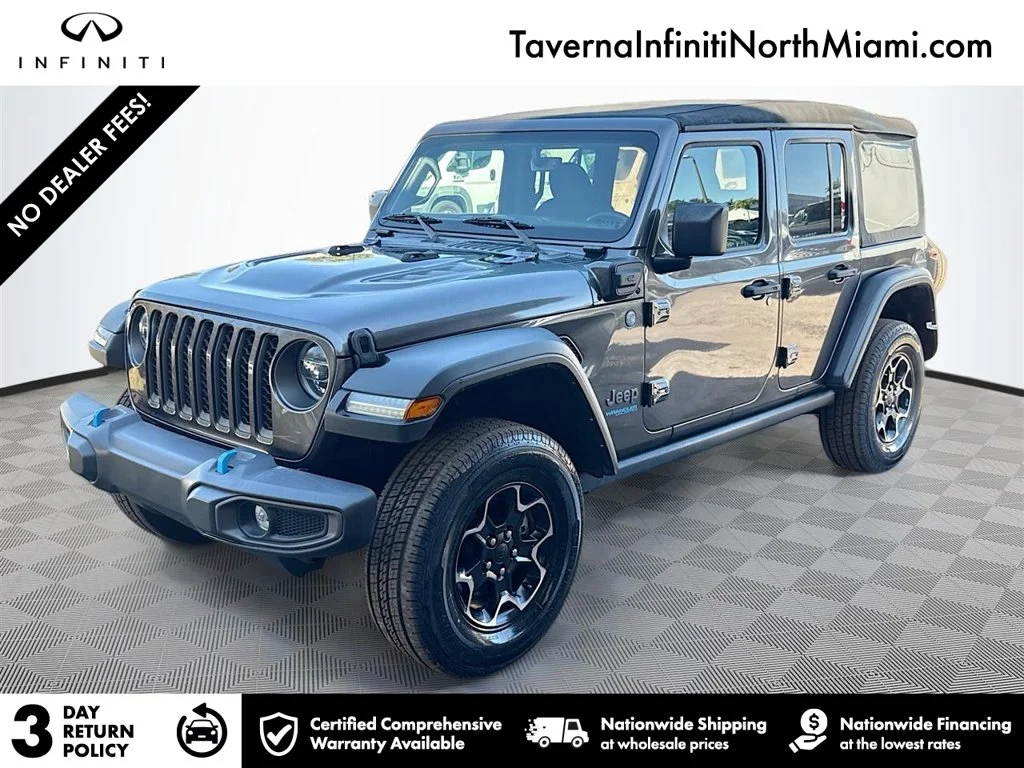 Used 2022 Gray Jeep Unlimited Rubicon 4xe image 1