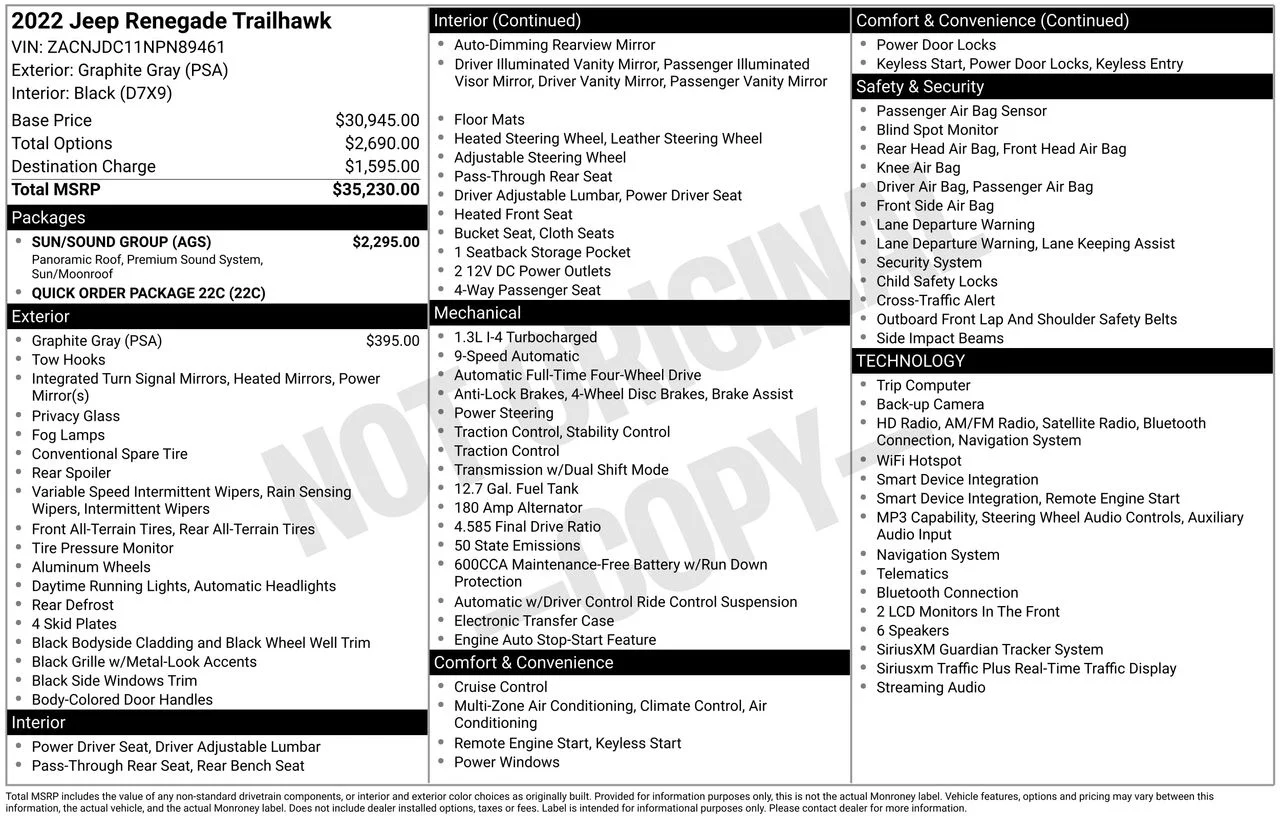 Used 2022 Graphite Gray Jeep Trailhawk image 53