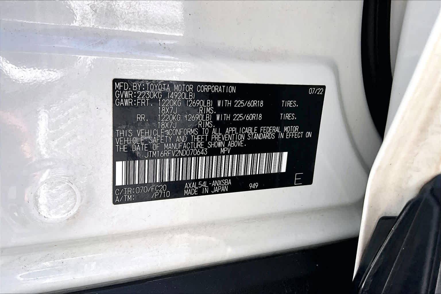 Used 2022 Blizzard Pearl Toyota Hybrid SE image 34