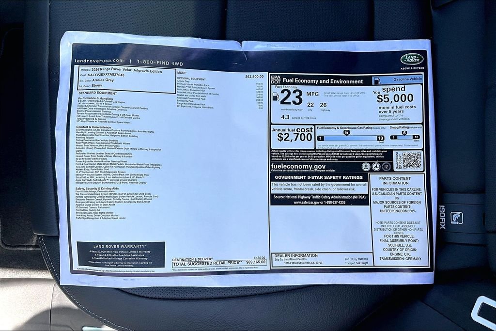 New 2026 ARROIOS GREY Land Rover P250 Base image 14