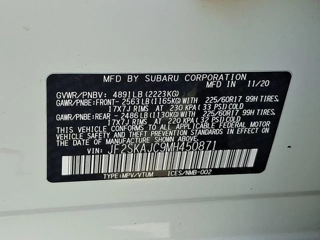 Used 2021 White Subaru Premium image 26
