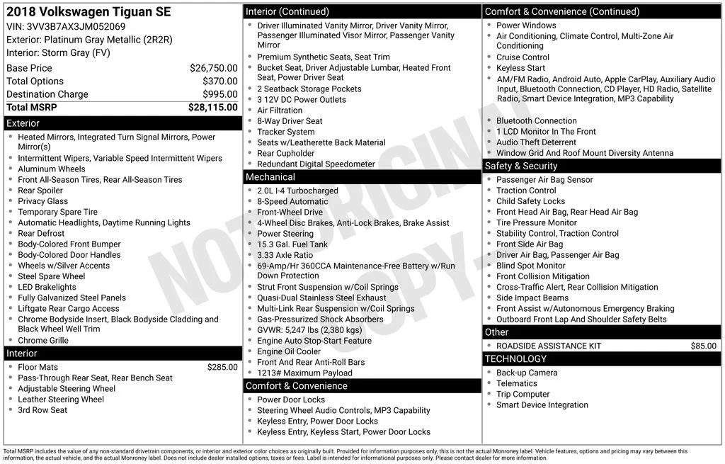 Used 2018 Gray Volkswagen 2.0T SE image 10