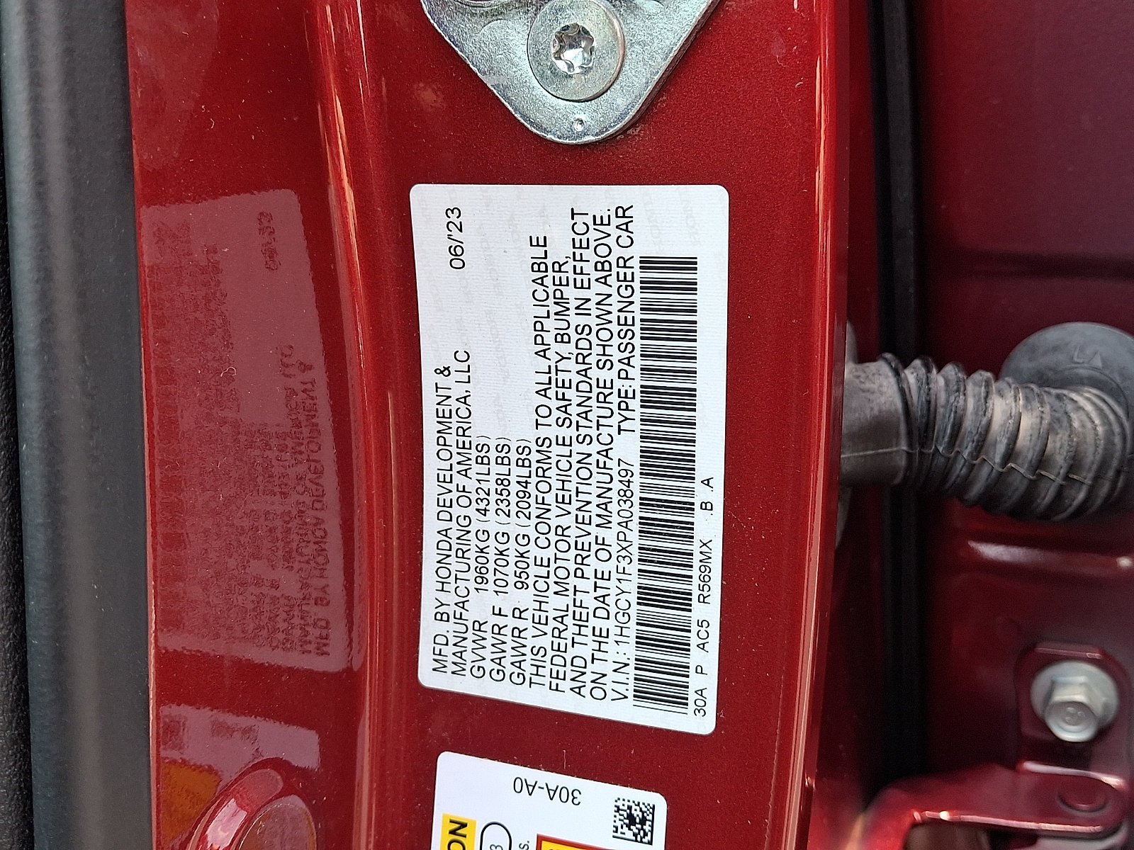 Certified Used 2023 Radiant Red Metallic Honda 1.5T EX BD image 19