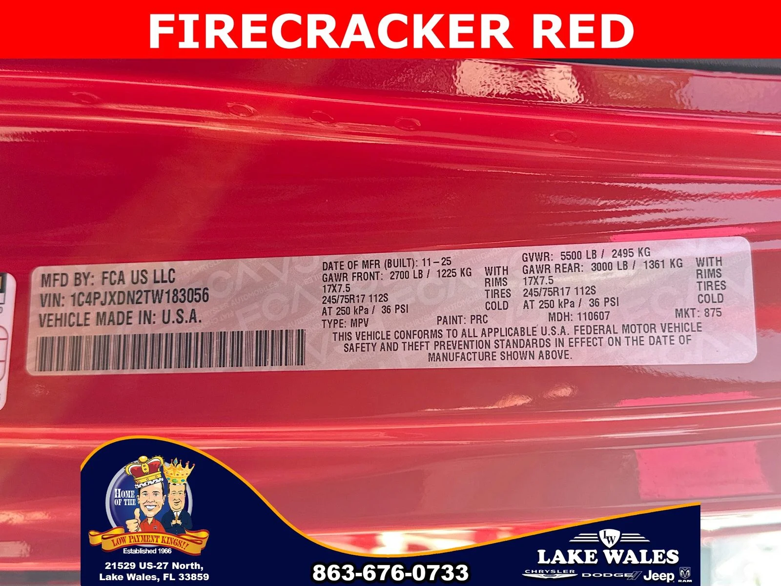 New 2026 Firecracker Red Clear-Coat Exterior Paint Jeep Sport image 28