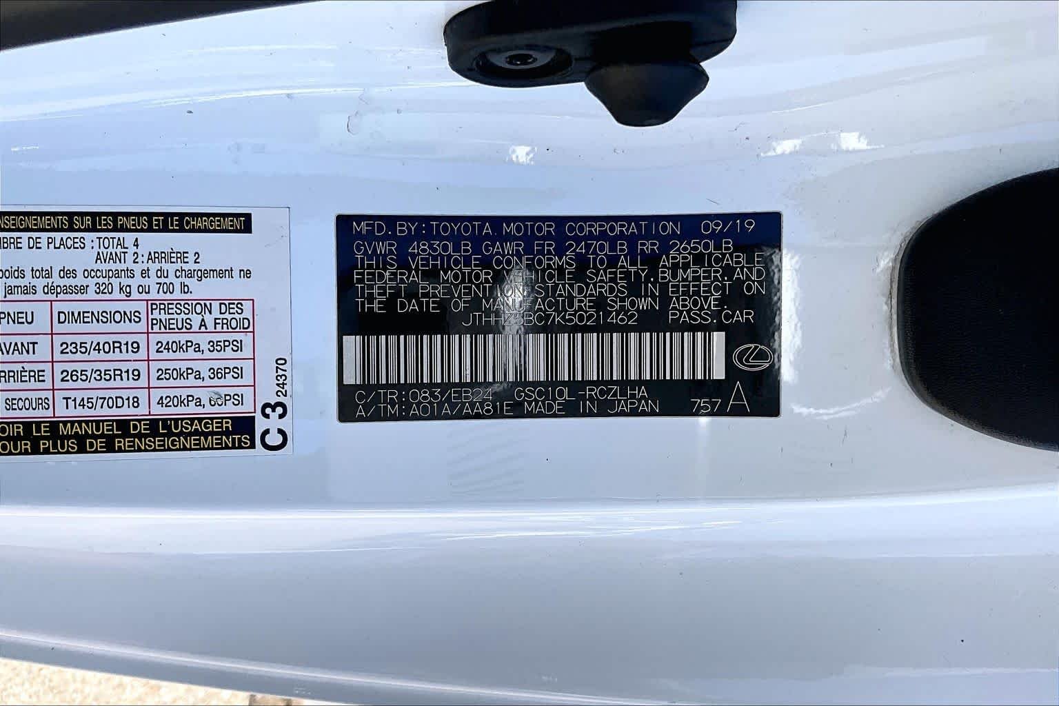 Used 2019 Ultra White Lexus F SPORT image 34