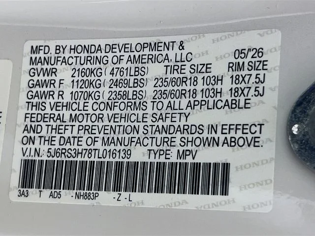 New 2026 Platinum White Pearl Honda EX-L image 29