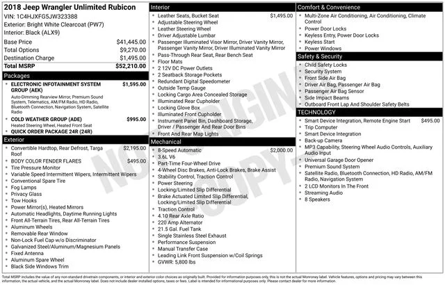 Certified Used 2018 White Jeep Unlimited Rubicon image 8