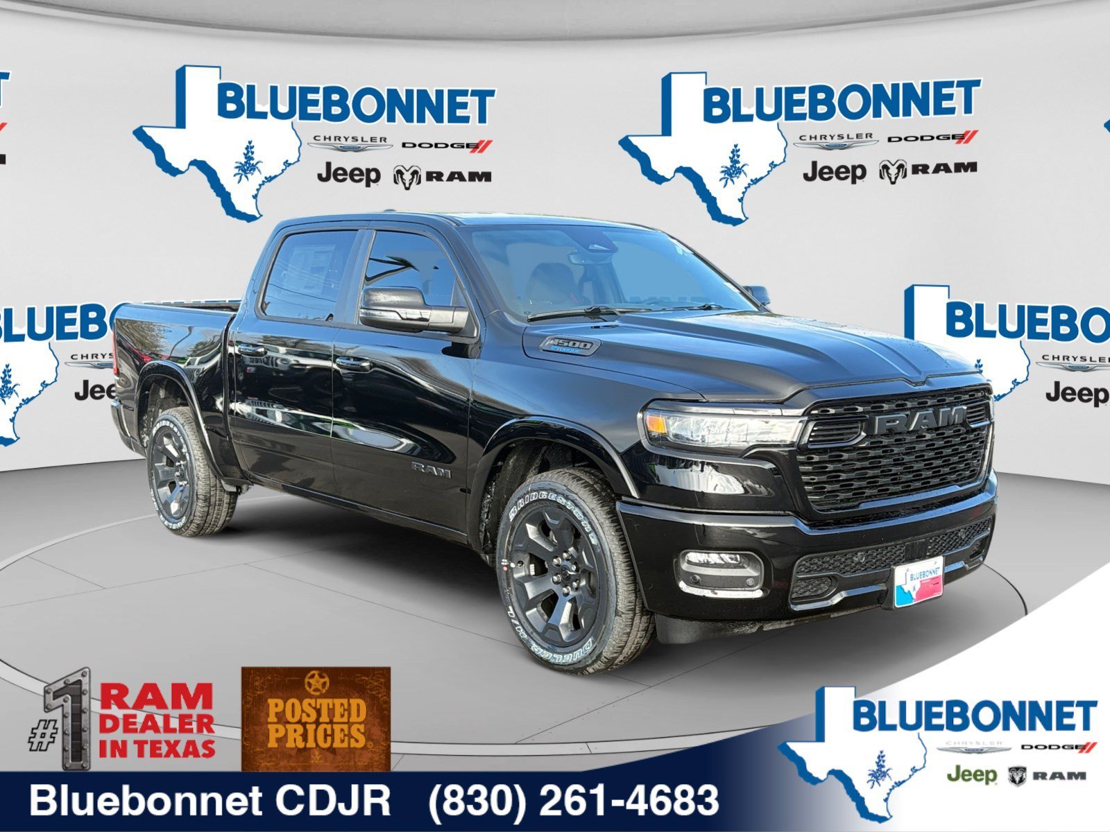 New 2026 Diamond Black Crystal Pearl-Coat Exterior Paint RAM Lone Star image 3