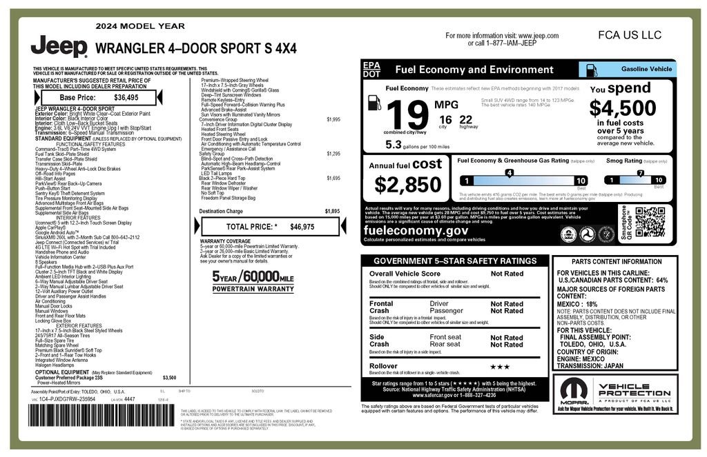 Certified Used 2024 White Jeep Sport S image 4