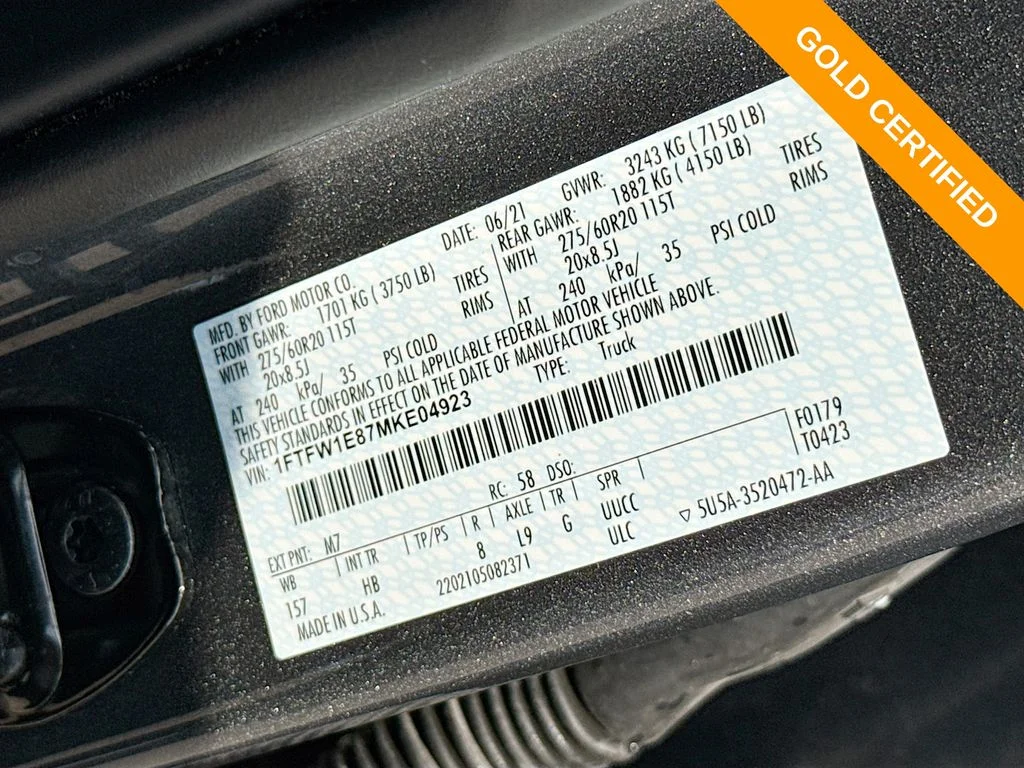 Used 2021 Gray Metallic Ford Lariat image 25