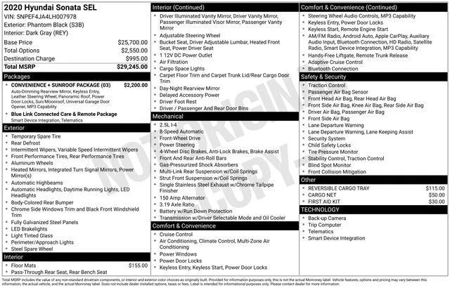 Used 2020 Black Hyundai SEL image 21