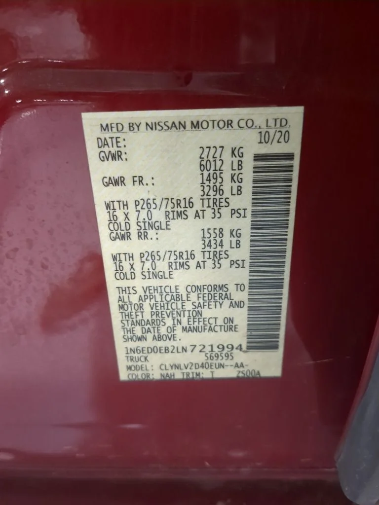 Used 2020 Red Nissan PRO-4X image 17