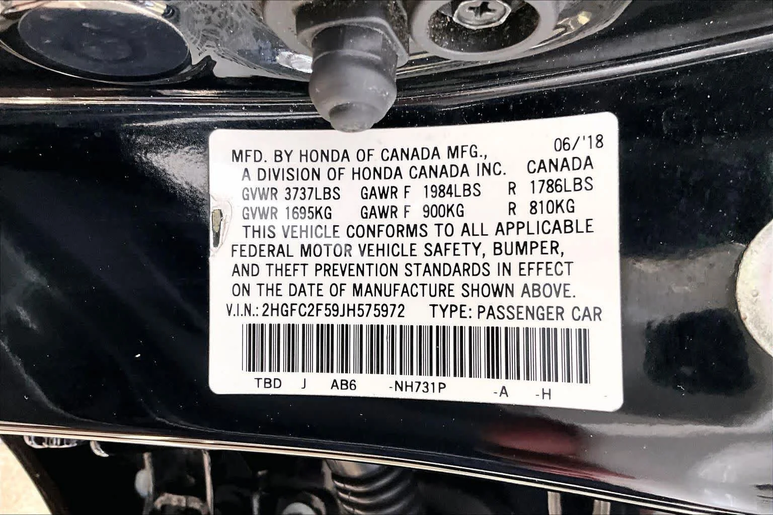 Certified Used 2018 Crystal Black Pearl Honda LX image 34