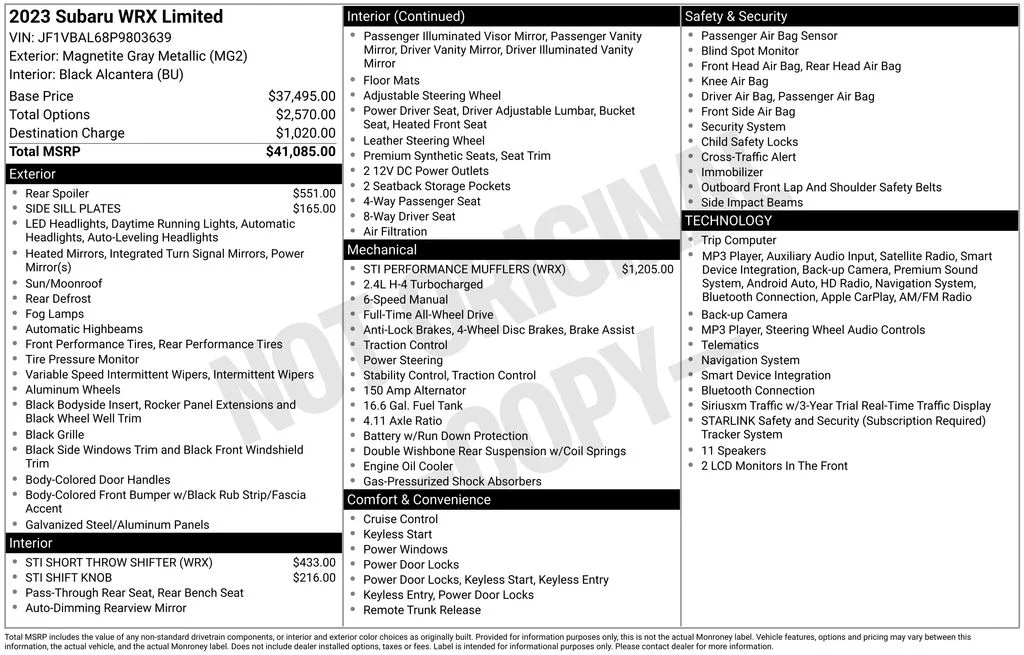 Used 2023 Gray Subaru Limited image 26