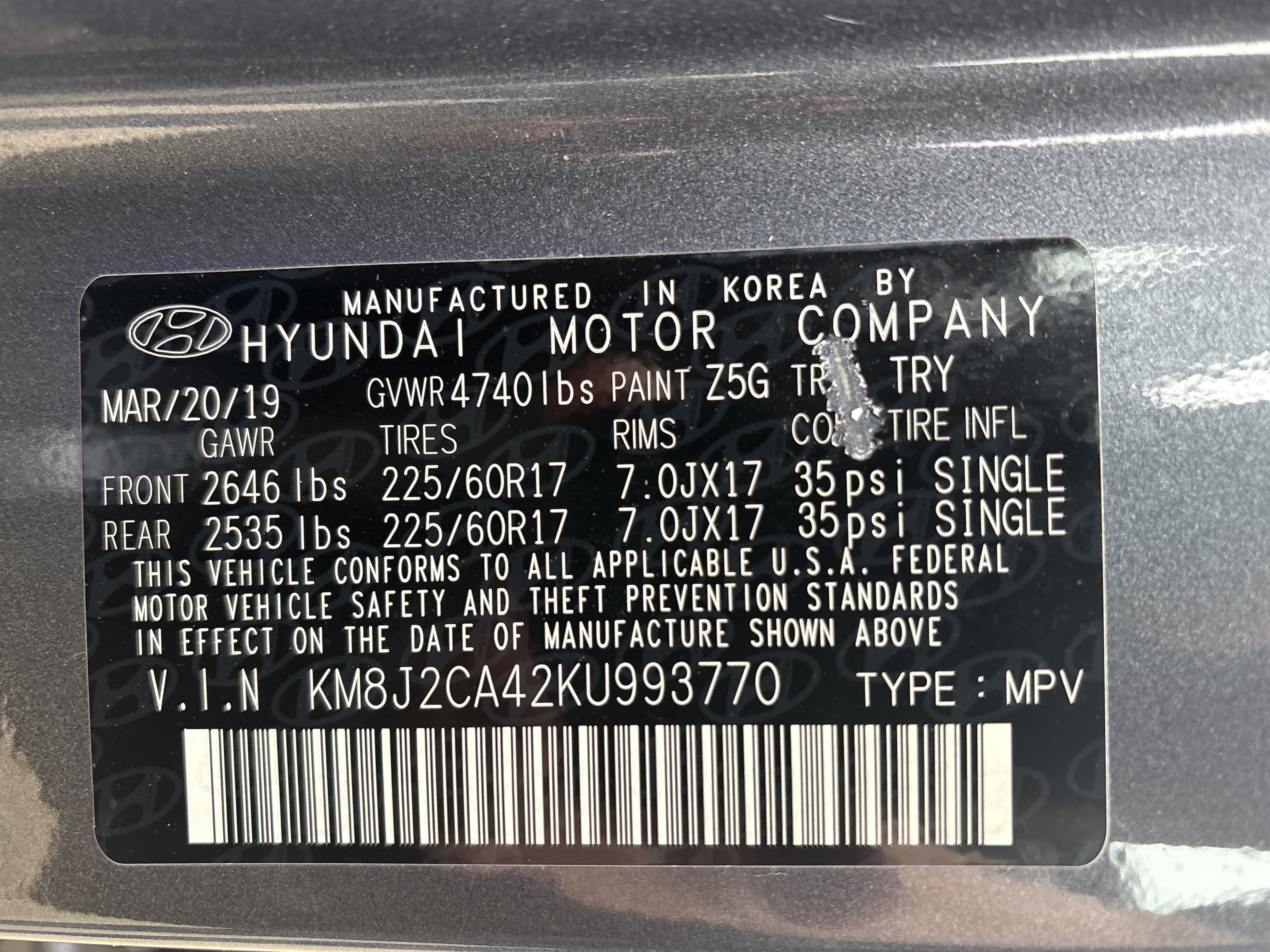 Used 2019 Coliseum Gray Hyundai SE image 5