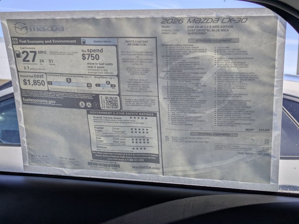 New 2026 Deep Crystal Blue Mica Mazda 2.5 S Aire Edition image 31