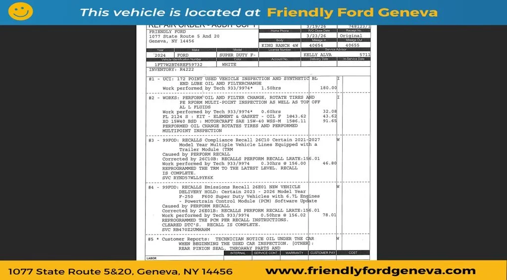 Used 2024 Oxford White Ford Lariat image 3