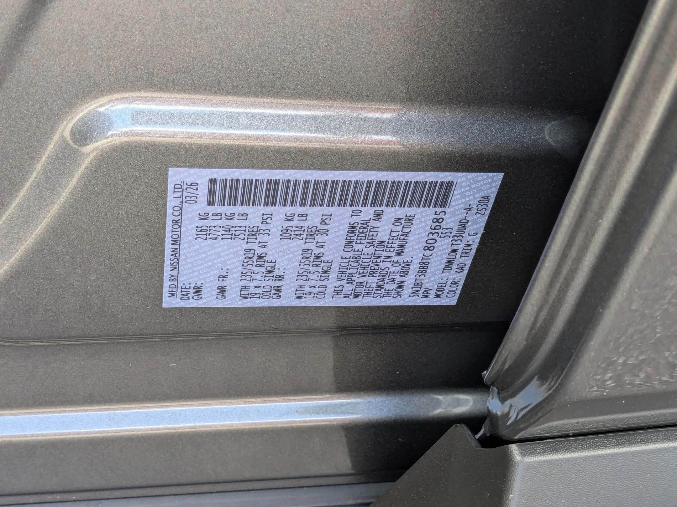 New 2026 Gun Metallic Nissan Dark Armor image 17