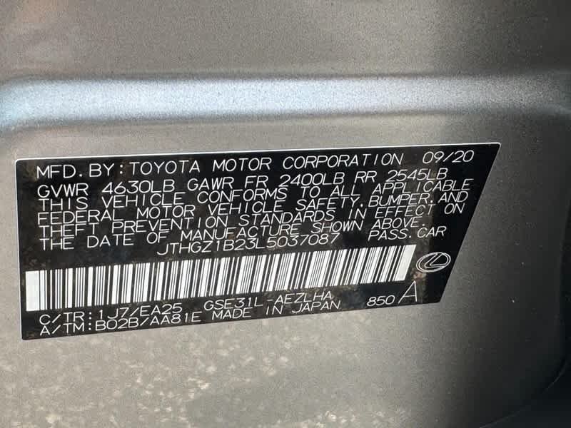 Used 2020 Atomic Silver Lexus F SPORT image 24
