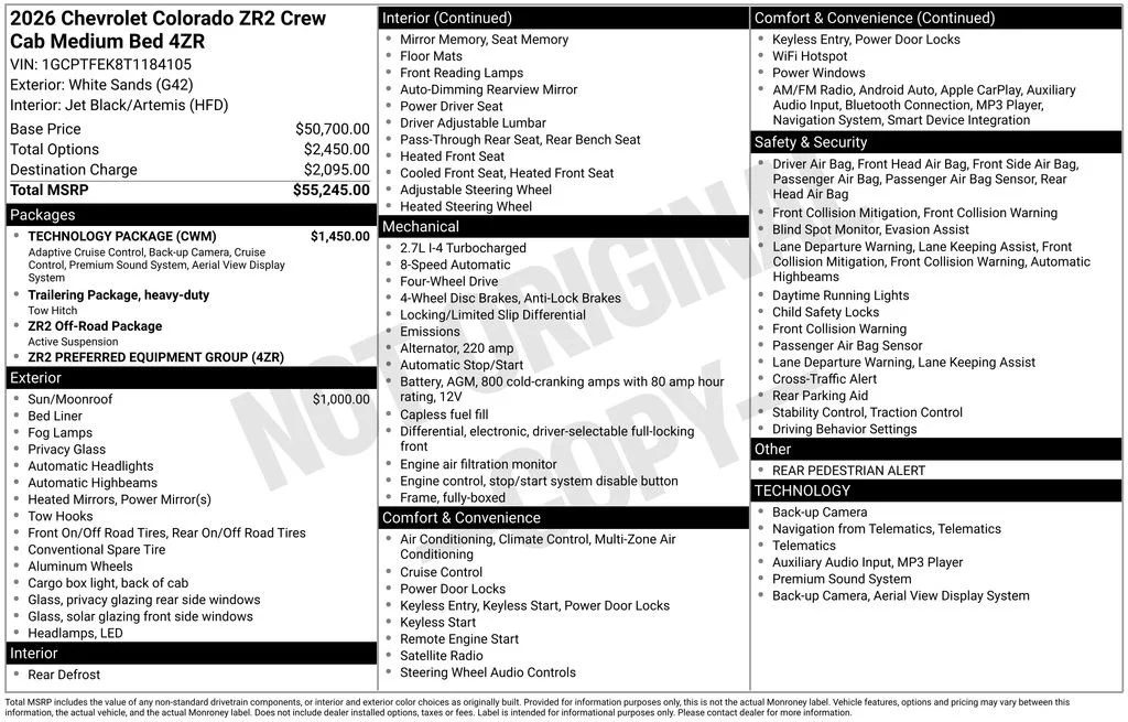 Used 2026 White Sands Chevrolet ZR2 image 41