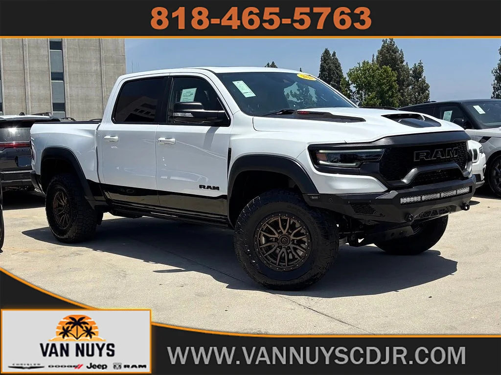 Used 2022 Bright White Clear Coat Ram TRX image 1