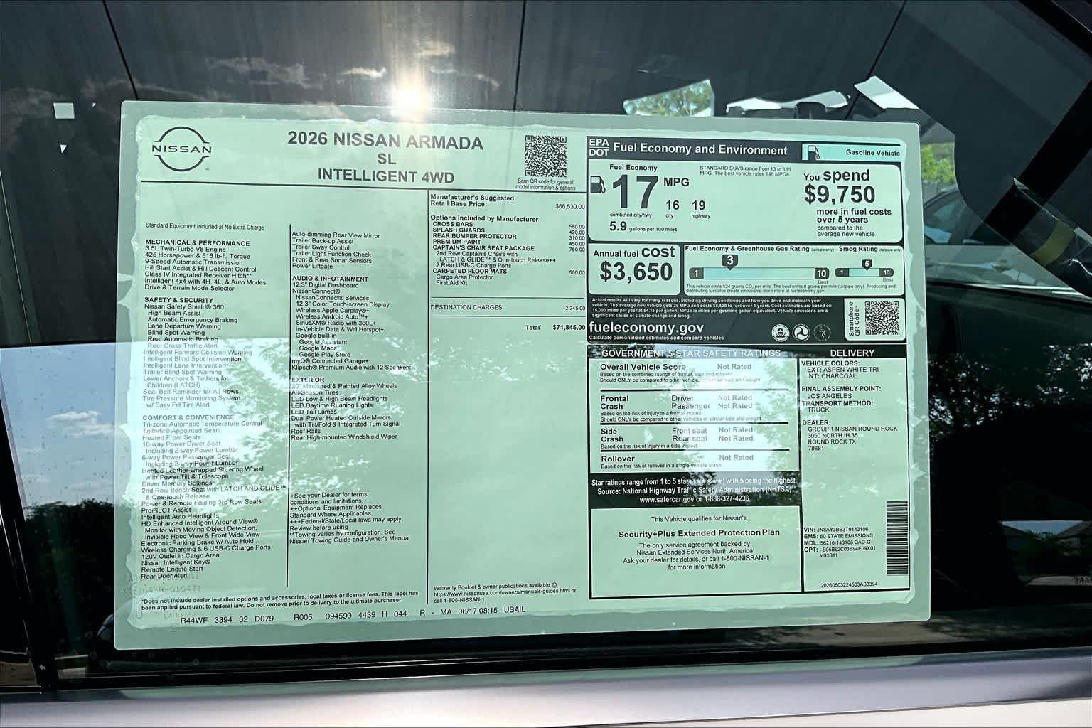 New 2026 Aspen White TriCoat Nissan SL image 19