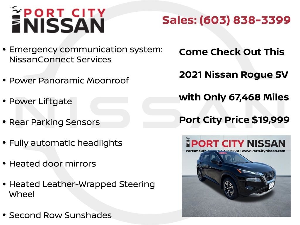 Used 2021 Super Black Nissan SV premium w/heated seats & panoramic roof image 21