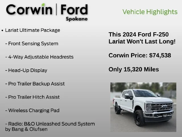 Certified Used 2024 Oxford White Ford Lariat image 13