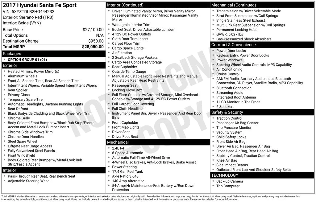 Used 2017 Hyundai Santa Fe Sport with VIN 5XYZTDLB2HG444232 for sale in Shelton, WA