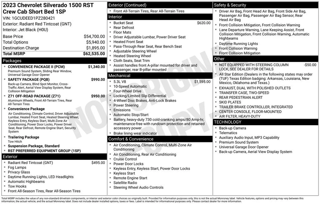 Used 2023 Red Chevrolet RST image 10