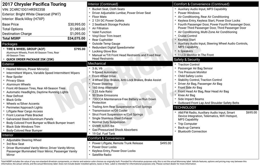 Used 2017 White Chrysler Touring image 3