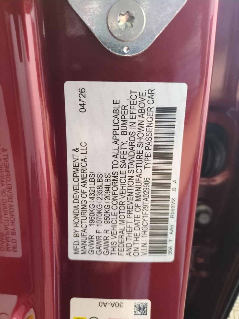 New 2026 Radiant Red Metallic Honda LX image 28