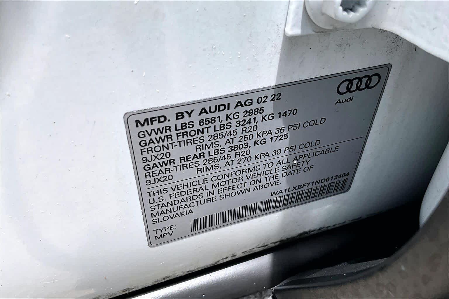 Used 2022 Carrara White Audi Premium Plus image 35