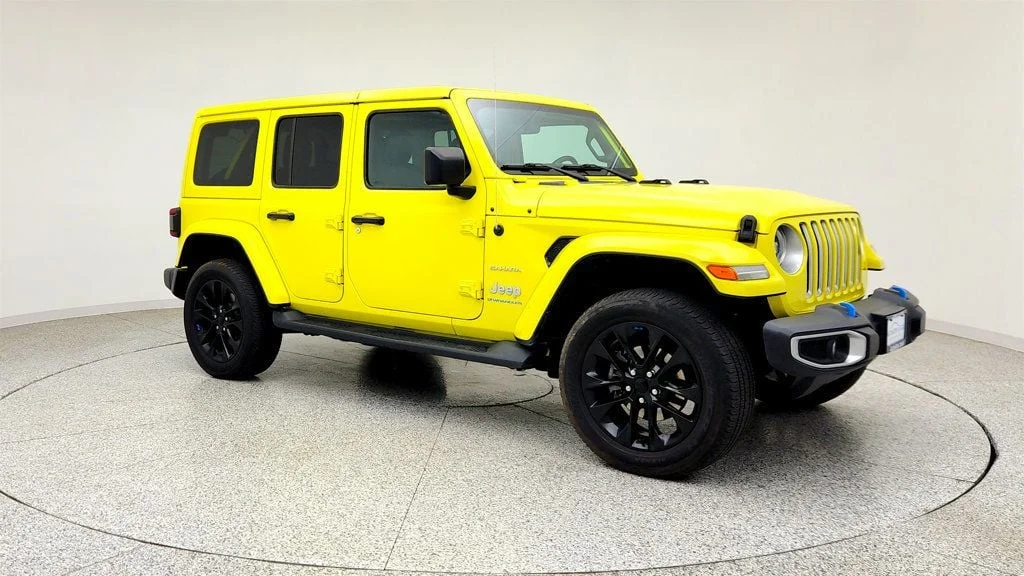 Used 2023 High Velocity Clearcoat Jeep Sahara 4x4 w/ Cold Weather Group & Body-Color Hard Top image 3