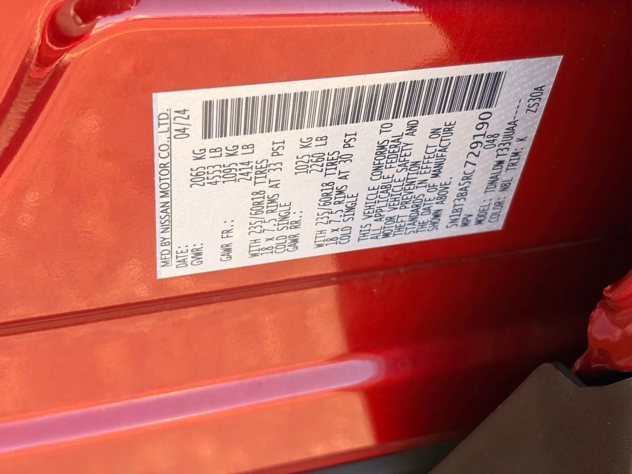 Used 2024 Scarlet Ember Tintcoat Nissan SV image 30