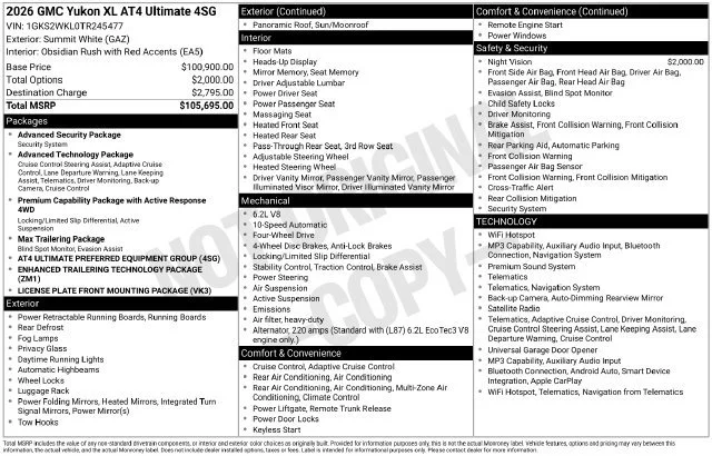 Used 2026 Summit White GMC AT4 Ultimate image 36