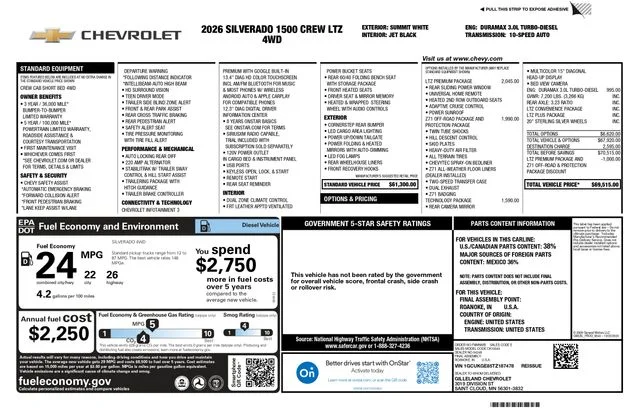 Certified Used 2026 White Chevrolet LTZ image 3