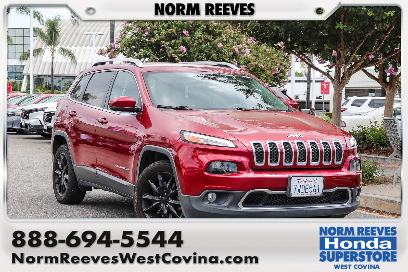 Used 2017 Deep Cherry Red Crystal Pearlcoat Jeep Limited image 1