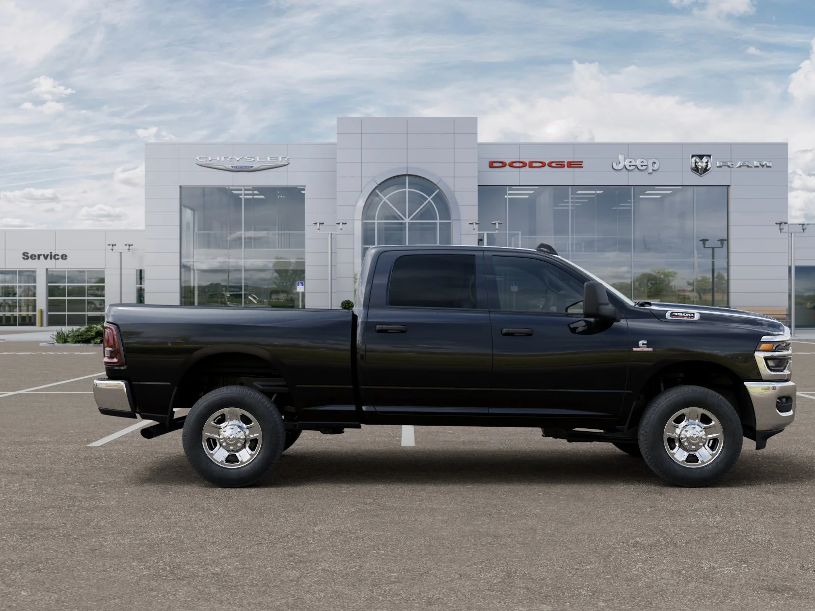 New 2026 Diamond Black Crystal Pearl-Coat Exterior Paint RAM TRADESMAN image 100
