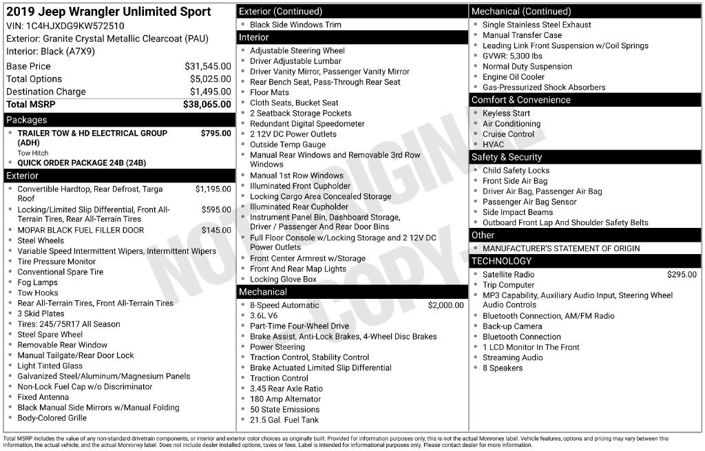 Used 2019 Gray Jeep Unlimited Sport image 2